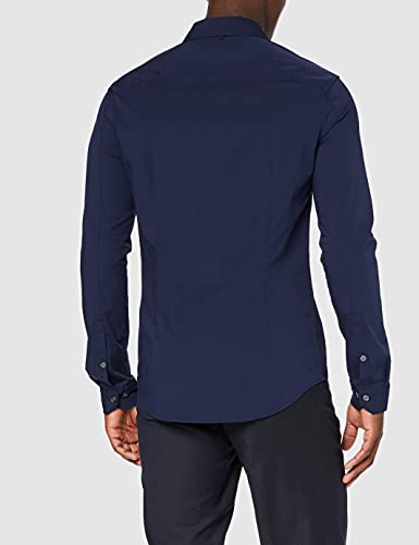 Tommy Jeans Original Stretch Camisa, Azul (Black Iris 002), X-Small para Hombre