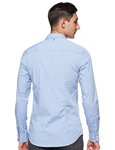 Tommy Jeans Original Stretch Camisa, Azul (Lavender Lustre 556), Large para Hombre