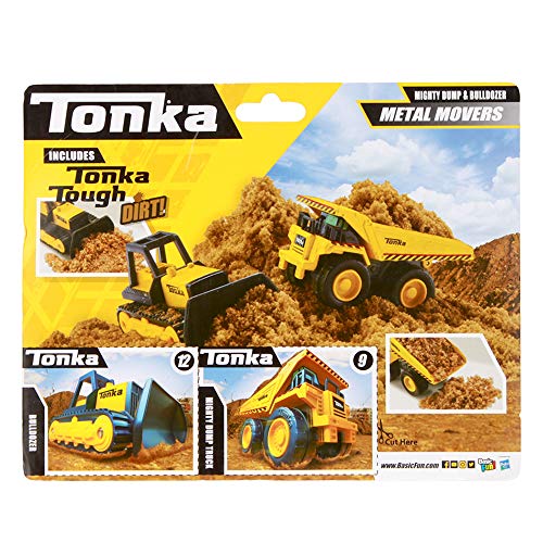 Tonka Metal Movers Combo Pack: Mighty Dump and Bull Dozer Paquete Combinado, Color nulo. (Basic Fun 6021)