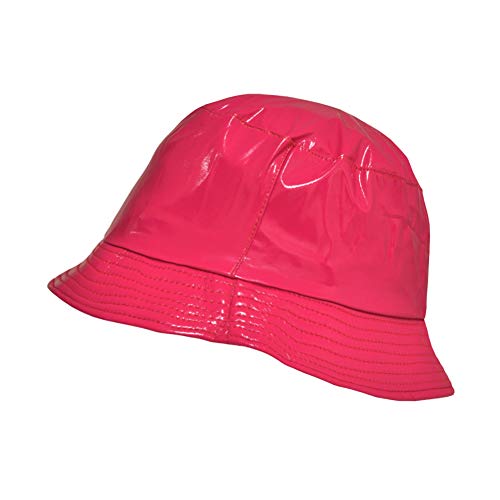 TOUTACOO, Gorro para la Lluvia en Vinilo, Sombrero Impermeable Rosa Frambuesa