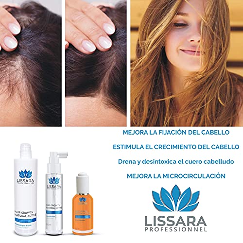 Tratamiento Anticaída Lissara - Crecimiento del Cabello con Activos Naturales - Champú 200ml - Loción 100ml - Serum 50ml - Sin Sulfatos Sin Parabenos