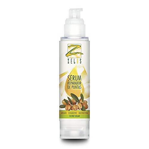 Tratamiento Reparador de Puntas Abiertas - 100 ml - Sérum Con Colágeno, Queratina y Aceite de Argán - Nutritivo - Protector Térmico - Todo Tipo de Cabello - Sin Aclarado - Producto Profesional - Zelos