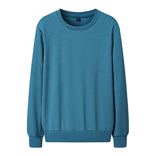 TRGCJGH Sudadera Hombre Mujer Sudadera Unisex Liso Cuello Redondo Suéter Clásico Color Sólido,Lightblue-S