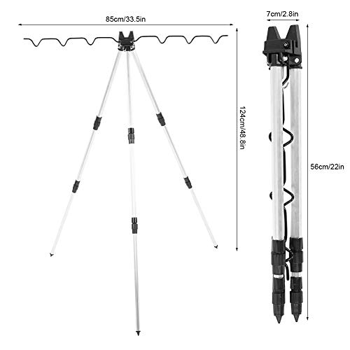 Trípode telescópico Cañas de Pescar Trípode Soporte para mar Playa Orilla Gruesa Pier Aparejos telescópicos