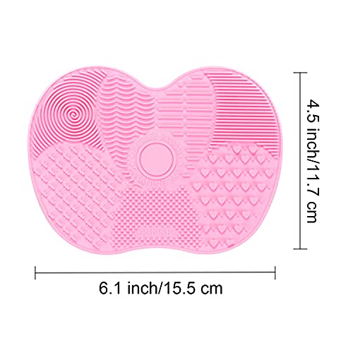 TSHAOUN 2 Piezas Estera de Limpieza de Cepillo Cosmético de Silicona, Limpiador de Pinceles de Maquillaje, Cepillos Cosméticos Alfombrilla Herramienta de Lavado Portátil Depurador con Ventosa