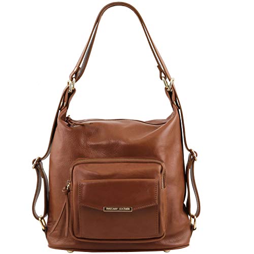 Tuscany Leather TL Bag - Bolso de señora en Piel Convertible en Mochila - TL141535 (Canela)