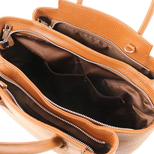 Tuscany Leather Tulipan Bolso Noche en Piel Cognac