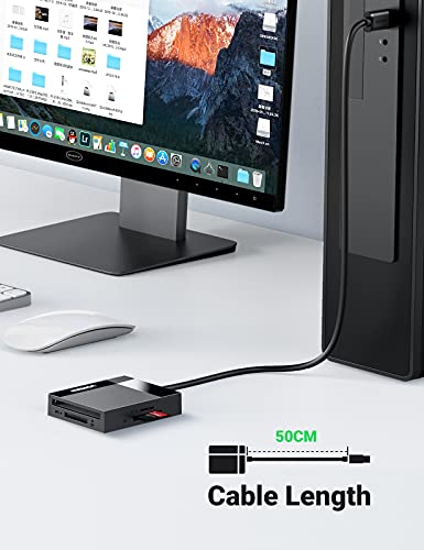 UGREEN USB 3.0 Lector de Tarjetas Lector SD Compact Flash Card Rearder Múltiple 4 en 1 Velocidad hasta 5 Gbps para Tarjetas de Memoria SD/ Micro SD/ TF/ SDXC/ SDHC/ MMC/ CFI/Ultra II CF/Extreme CF/MS