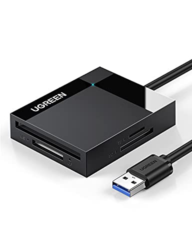 UGREEN USB 3.0 Lector de Tarjetas Lector SD Compact Flash Card Rearder Múltiple 4 en 1 Velocidad hasta 5 Gbps para Tarjetas de Memoria SD/ Micro SD/ TF/ SDXC/ SDHC/ MMC/ CFI/Ultra II CF/Extreme CF/MS