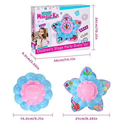 Ulikey Kit de Maquillaje Niñas Lavables, Juguetes de Maquillaje Niñas, Juego de Maquillaje Infantil, Seguro y No Tóxico Cosméticos Belleza Regalo de Princesa Cumpleaños y Navidad para Niños (Blue)