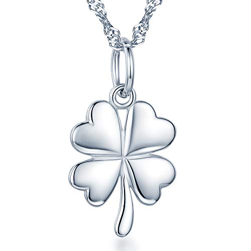 Unendlich U- Colgante Pareja de Plata de Ley 925 Colgante de Tarjeta Militar Dog Tag Colgante de Trébol de Cuatro Hojas, Regalo de San Valentín para Hombre y Mujer (Permitir letras)