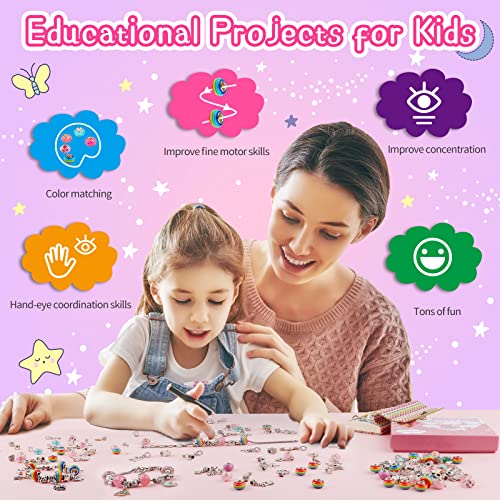 Unicornio Regalos Niñas 5-12 Años Juguetes Niños, Kit Para Hacer Joyas juegos Pulseras Niñas Kit Manualidades Niños 5+ Años, Calendario Adviento Niños Regalos Navidad Originales Juguetes Pulseras Niña