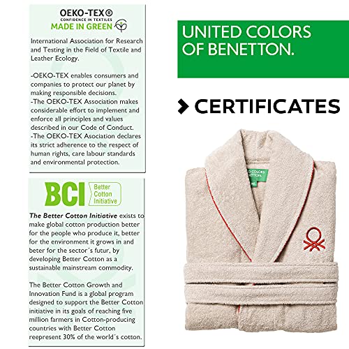 UNITED COLORS OF BENETTON. Albornoz m/l 360gsm 100% algodón Beige Casa Benetton