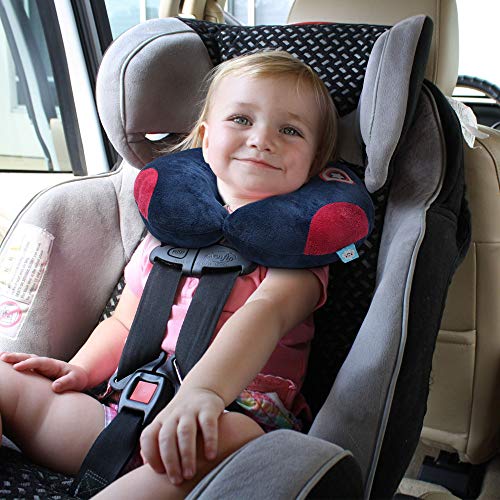 URAQT Almohadilla infantil de viaje, Almohada de Viaje en Forma de U Para Niños, soporte para el cuello y la cabeza para en case y outdoor, Azul oscuro