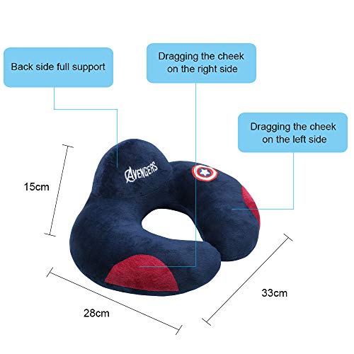 URAQT Almohadilla infantil de viaje, Almohada de Viaje en Forma de U Para Niños, soporte para el cuello y la cabeza para en case y outdoor, Azul oscuro