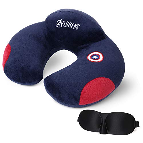 URAQT Almohadilla infantil de viaje, Almohada de Viaje en Forma de U Para Niños, soporte para el cuello y la cabeza para en case y outdoor, Azul oscuro