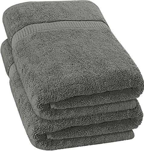 Utopia Towels - Lujosa Toalla de Baño Jumbo (90 x 180 CM, Gris) - 600 gsm, 100% Algodón Ring Spun Altamente Absorbente y de Secado Rápido - Sábana de Baño Súper Suave (Paquete de 2)