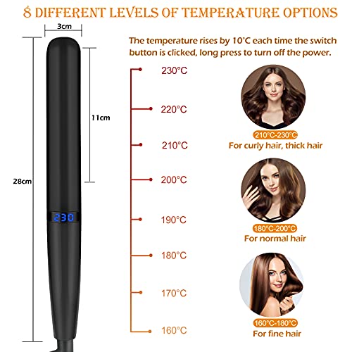 UUCOLOR Plancha de Pelo, Planchas del Pelo con pantalla digital temperatura ajustable 160℃-230℃, Revestimiento de Cerámica 30 segundos Calentamiento Rápido Plancha Pelo Profesional