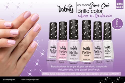 Valmy Esmalte Endurecedor Normal para Uñas, Pintauñas con Acabado Semi Transparente y Colores Pasteles de Secado Rápido - #05 Trendy (Colección Sheer Chic)