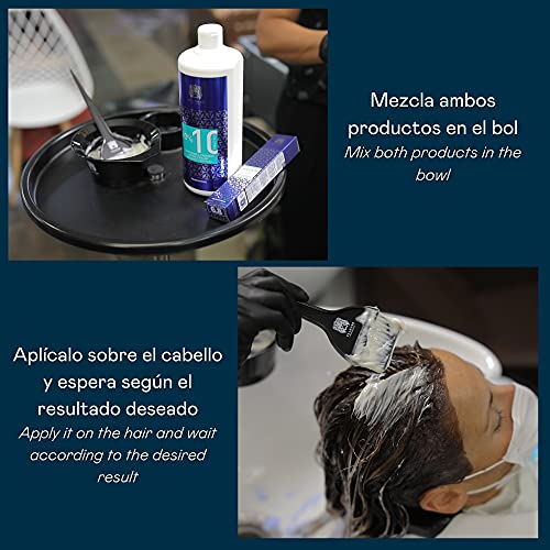 Valquer Profesional Pack Tinte Capilar Vplex .a Negro Azulado. Oxigenada, Bol Y Paletina Incluido. Crema Colorante Para El Cabello. - 60 Ml, Tinte 1.a. Negro Azulado