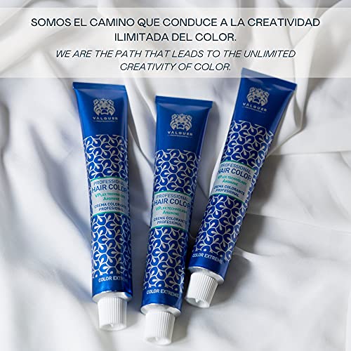 Valquer Profesional Pack Tinte Capilar Vplex .a Negro Azulado. Oxigenada, Bol Y Paletina Incluido. Crema Colorante Para El Cabello. - 60 Ml, Tinte 1.a. Negro Azulado