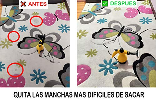 Vaporeta de Limpieza de Mano Portátil Potente y Multiusos para Quitar Manchas en Tapicería de Coche, Hogar, Cocinas, Alfombras, Cristales, Sofá | Vaporizador Limpiador a Vapor con 9 Accesorios