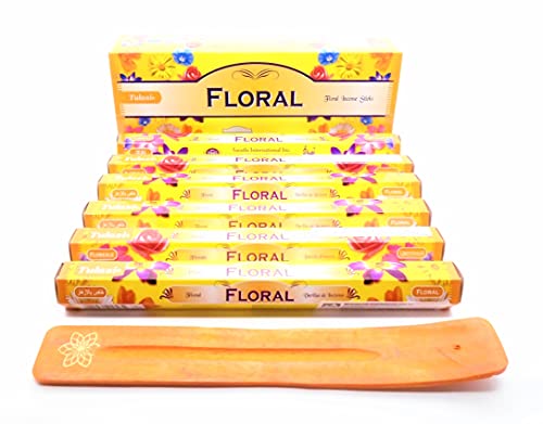 varitas de Incienso de (Flower Mix) Floral Mezcla de Flores pétalos varitas Joss 120 Varillas Incienso Fragancia casera Joss Sticks con cenicero