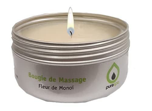 Vela de masaje sensual FLOR DE MONOI 100% vegetal, 80gr, larga duración