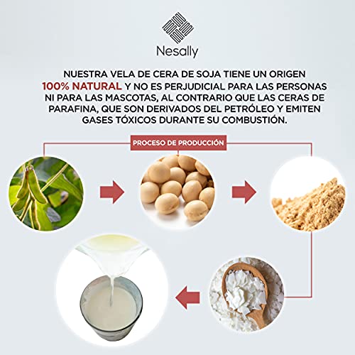 Vela Decorativa, Vela Grande 450g, Vela Aromática Sándalo y Cedro, Vela Natural con 100% Cera de Soja, Regalo Original para Mujer