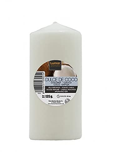 Velas Taco Perfumadas Dulce de Coco Grandes XL 70 x 57 mm, Lote de 12 Unidades, Velones Aromáticos, Gran Duración y Delicado Aroma Cítrico, 22-24 horas Duración, Aromaterapia por Velas