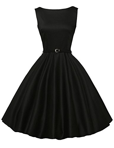 Vestidos De Mujer Vestido Vestido Sin Mangas Retro con Cinturón Cuello Redondo CL6086-13 M