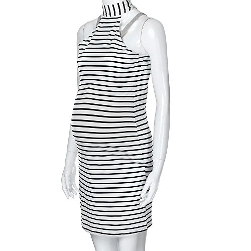 Vestidos para Mujer sin Mangas Moda Costura Rayas Slim Fit Ropa premamá Mamá Tirantes Falda de Verano Cuello Redondo Vestido de Maternidad Cómodo Transpirables MMUJERY