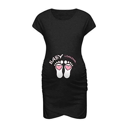 Vestidos sin Mangas de Mujer Ropa premamá Vestido de Maternidad Moda Estampado Baby Falda Larga Mujeres Embarazadas Suelto Casuales Woman Dress Verano MMUEJRY