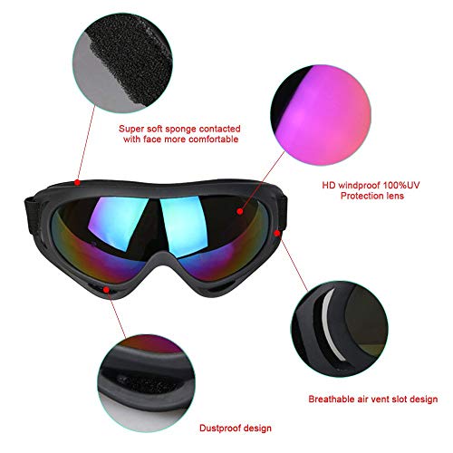 Vicloon Gafas de Nieve a Prueba de Viento UV400 Ciclismo Moto Snowmobile Ski Goggles Eyewear Deportes Gafas de Seguridad de Protección 2pcs