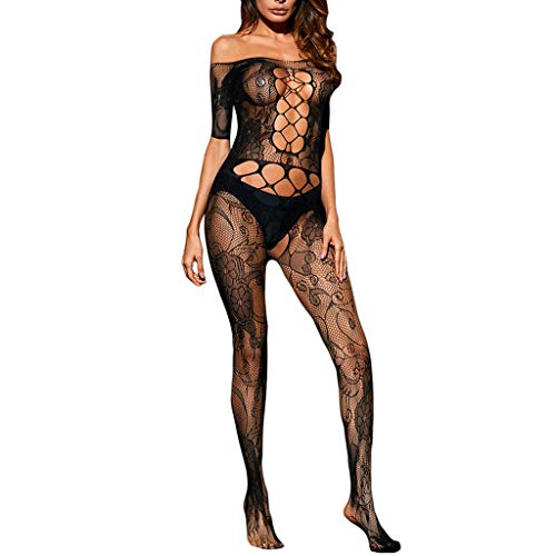 VicSec Liguero Bodies Autoadhesivas Ultra Fina Encaje Calcetines Fishnet Mallas Liga Suspender Lencería Medias Sexy-4 Diseños Opcionales (Único, Estilo-C)