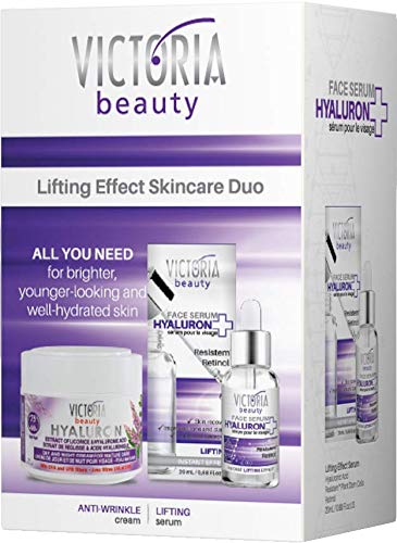 Victoria Beauty Super Lifting Pamper Skincare Gift Set - Crema hidratante facial antienvejecimiento de día y noche 50 ml y suero de elevación de 20 ml, perfecto para mujeres de 60 a 75 años