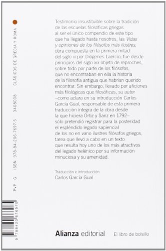 Vidas y opiniones de los filósofos ilustres (El libro de bolsillo - Clásicos de Grecia y Roma)