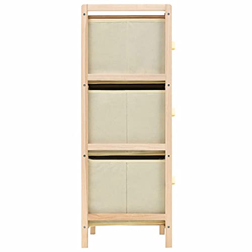 vidaXL Estante de Almacenamiento 6 Cestas Tela y Madera Cedro Beige Casa Hogar