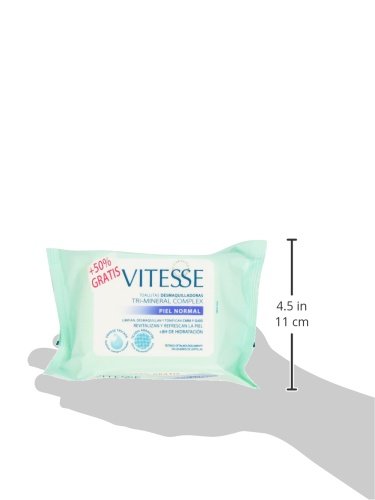 Vitesse - Toallitas desmaquilladoras para piel normal - 30 unidades - [paquete de 5]