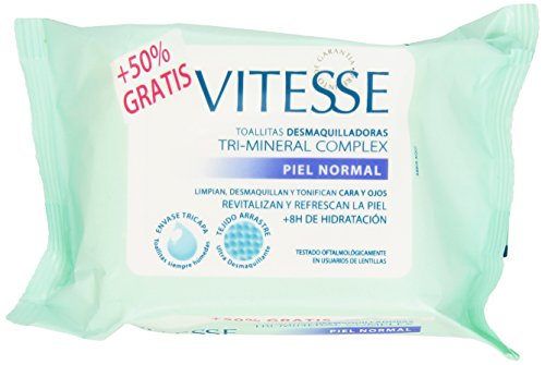 Vitesse - Toallitas desmaquilladoras para piel normal - 30 unidades - [paquete de 5]