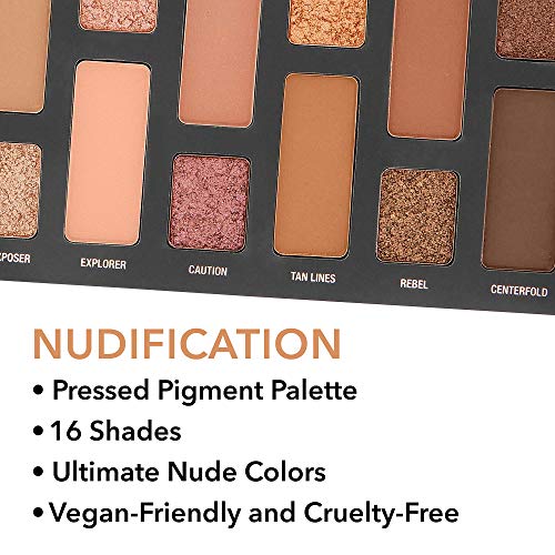 W7 | Paleta de Maquillaje de Pigmentos Prensados Nudification | Tonos: Crema Mate, Brillo, Purpurina y Toppers | Colores: Naturales, Nudes, Rosas y Marrones | Maquillaje Libre de Crueldad, Vegano