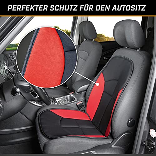 WALSER Cubierta del asiento del coche Novara La cubierta del asiento universal y la almohadilla projoectora en Negro rojo protector de asiento para coche y camiones 13446