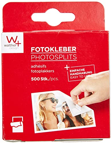 Walther FT500DP - Adhesivos para Fotos de Doble Cara, Libres de ácido (Pack Doble; 2 x 500 Unidades) Color Blanco