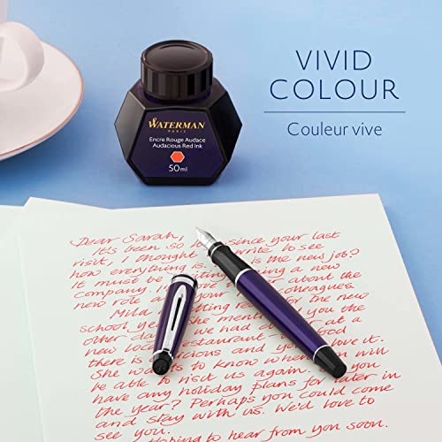 Waterman tinta para pluma estilográfica, rojo audaz, frasco de 50 ml