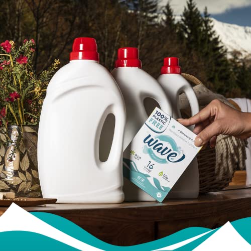 Wave Washing Classic – El Detergente en Hojas – 100% LIBRE DE PLÁSTICO – Multipack XL - 208 lavados – Ecológico – Biodegradable – Compostable