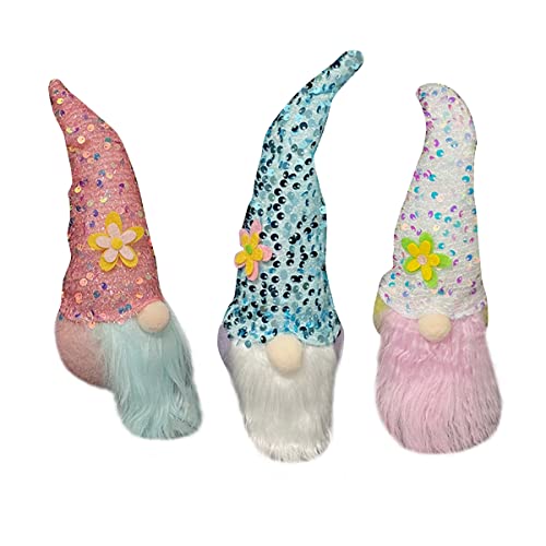 WDhomLT 3 Unids Pascua Peluscar Conejito GNOME Iluminado Pascua Gnomos Iluminación para Elfo De Juguete Gnomes Peluche Elf Dwarf Decoración del Hogar Tomte Elf Dwarf Dwarf Decoración del Hogar 3