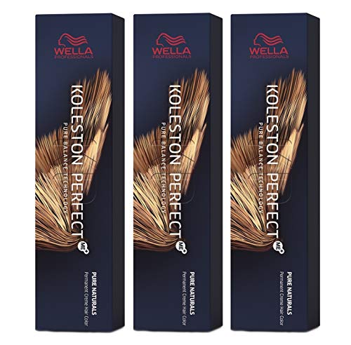 Wella Koleston Perfect Me+ KP Pure Naturals 8/0 - Pack de 3 unidades, color rubio claro