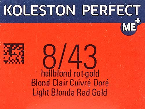 Wella Professionals Koleston Perfect Me + Vibrant Reds 8/43 Rubio Claro Rojo Oro, 60 ml