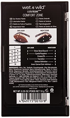 Wet n Wild - Color Icon 10 Pan Palette - Paleta de Sombras de Ojos Vegan - 10 Colores de Sombras Brillantes y Mates para el Día y la Noche, de Larga Duración y Fáciles de Mezclar - Comfort Zone