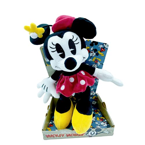 WHL Peluches Mickey Mouse y Minnie Mouse, 90 Aniversario - 25cm (10"), Súper suave (MINNIE 90TH)